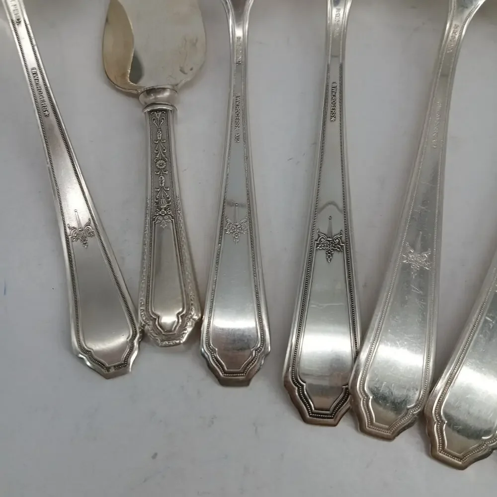 7X Serving ROGERS Extra Plate SilverPlate CHALFONTE Fork Spoons Ladle Flatware